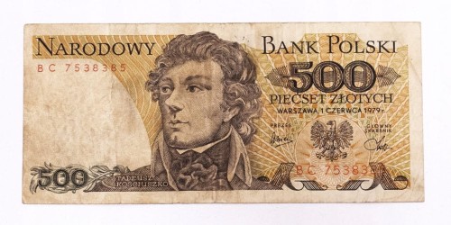 500 ZŁOTYCH 1.06.1979, seria BC st.4