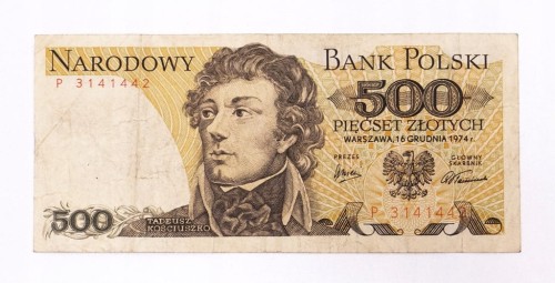 500 ZŁOTYCH 16.12.1974, seria P st.4
