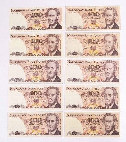 ZESTAW BANKNOTÓW PRL 100 ZŁ - nr 64