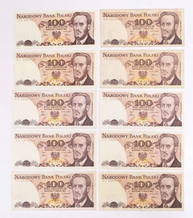 ZESTAW BANKNOTÓW PRL 100 ZŁ - nr 64