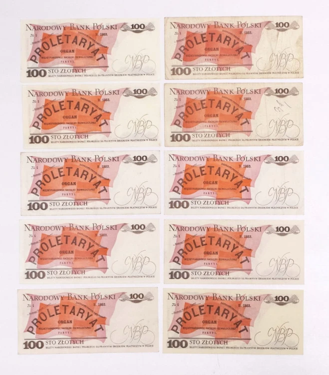ZESTAW BANKNOTÓW PRL 100 ZŁ - nr 64