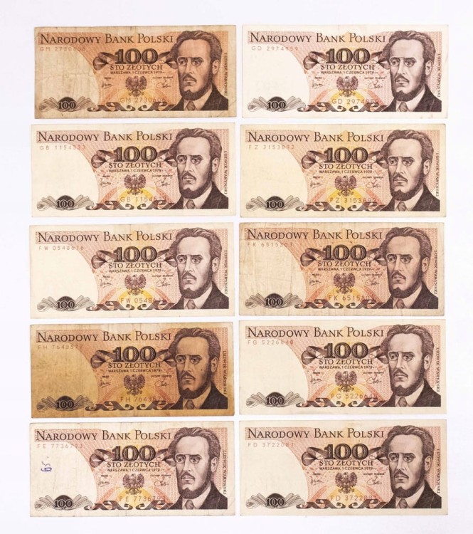 ZESTAW BANKNOTÓW PRL 100 ZŁ - nr 63