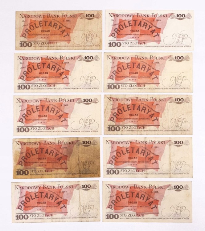 ZESTAW BANKNOTÓW PRL 100 ZŁ - nr 63