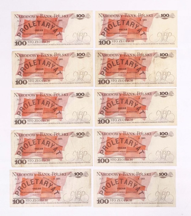 ZESTAW BANKNOTÓW PRL 100 ZŁ - nr 62