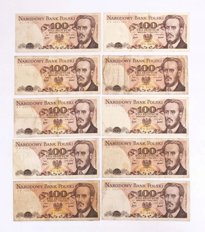 ZESTAW BANKNOTÓW PRL 100 ZŁ - nr 61