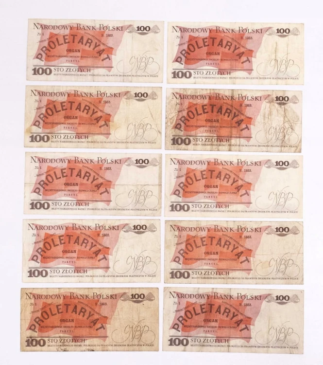 ZESTAW BANKNOTÓW PRL 100 ZŁ - nr 61