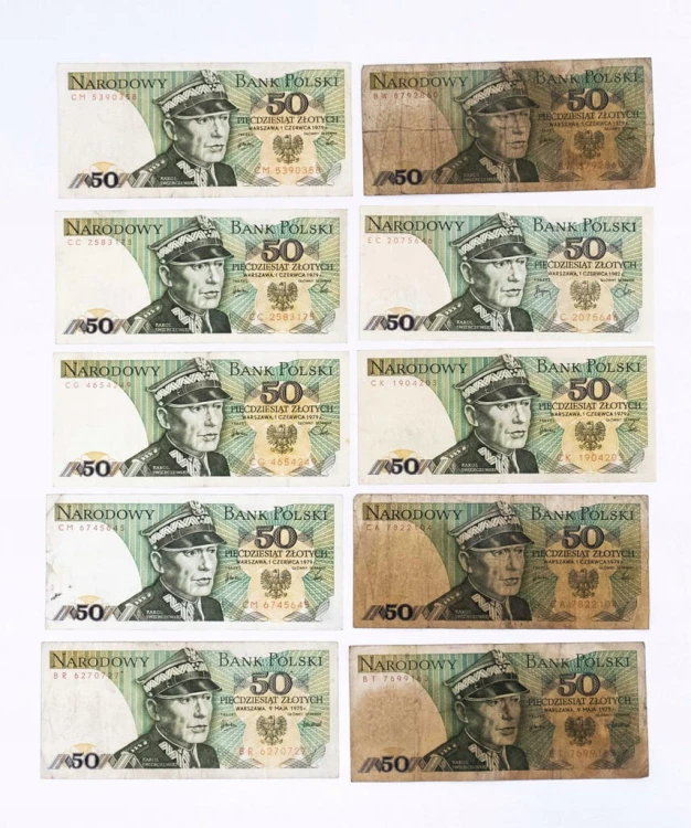ZESTAW BANKNOTÓW PRL 50 ZŁ - nr 1