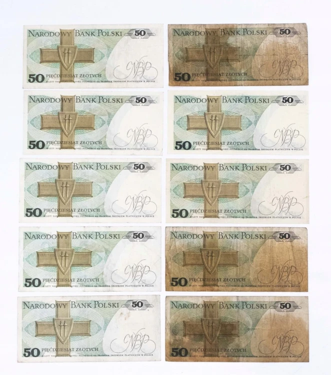 ZESTAW BANKNOTÓW PRL 50 ZŁ - nr 1