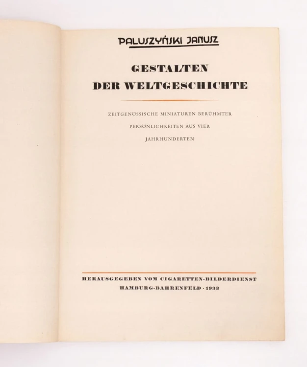 Gestalten der Weltgeschichte Postacie Histori 1933