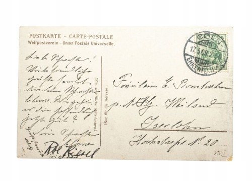POCZTÓWKA PORT KOLONIA 1909 NIEMCY