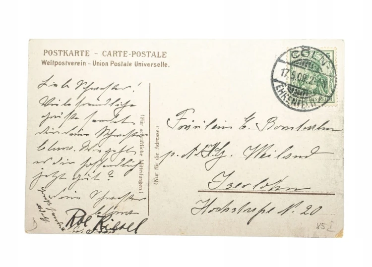 POCZTÓWKA PORT KOLONIA 1909 NIEMCY