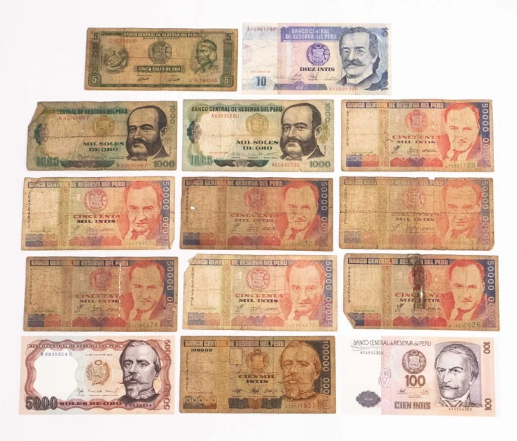 PERU - ZESTAW BANKNOTÓW 1974-1989 (NR 1)