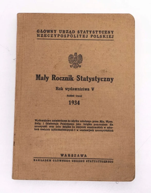 STARA KSIĄŻKA MAŁY ROCZNIK STATYSTYCZNY 1934