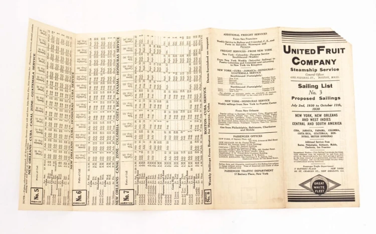 STARA ULOTKA PROM UNITED FRUIT COMPANY 1930