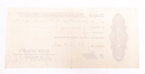 STARY RACHUNEK KWIT - BANK LUDOWY TCZEW 1932