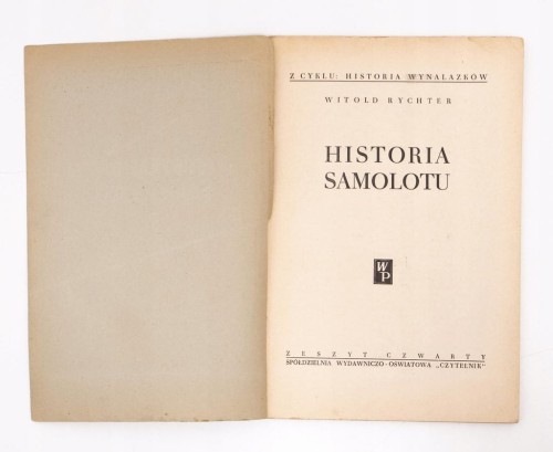 STARA KSIĄŻKA HISTORIA SAMOLOTU 1949