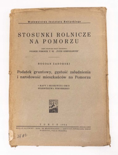 STOSUNKI ROLNICZE NA POMORZU KSIĄŻKA + MAPY 1934