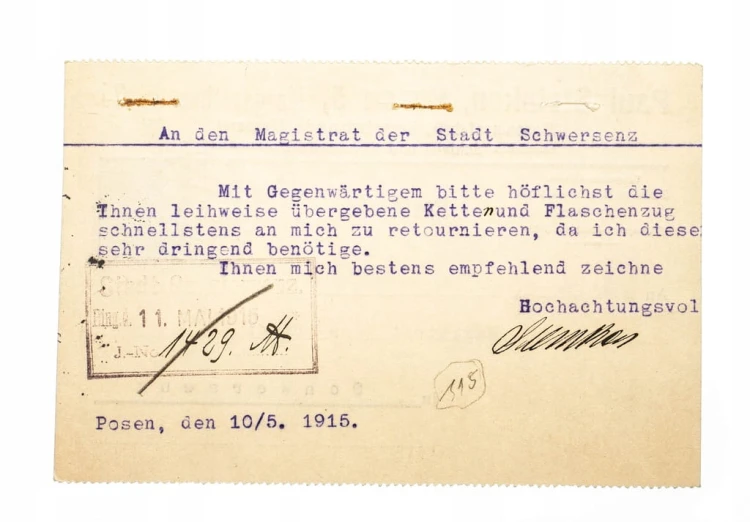 POZNAŃ - PAUL STEINKEN, FABRYKA MASZYN 1915