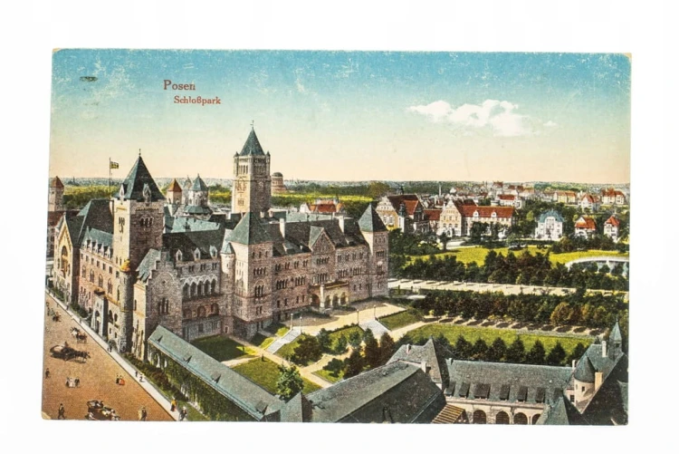 POZNAŃ - ZAMEK CESARSKI, PANORAMA, FELDPOST 1918