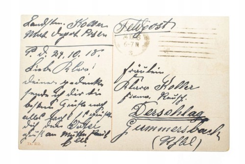 POZNAŃ - ZAMEK CESARSKI, FELDPOST 1918