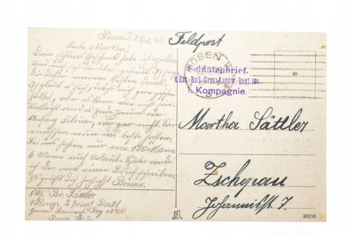 POZNAŃ-MOST ZAMKOWY, MOST TEATRALNY, FELDPOST 1916