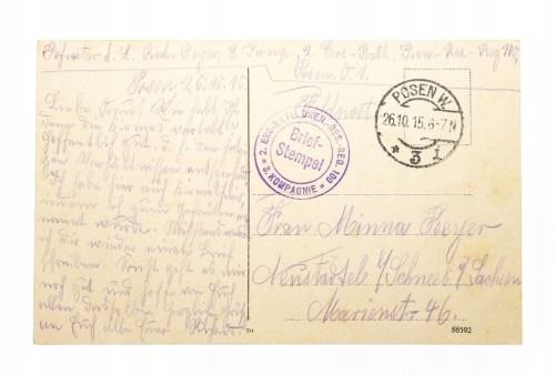 POZNAŃ - RYNEK, RATUSZ, TRAMWAJ, FELDPOST 1915