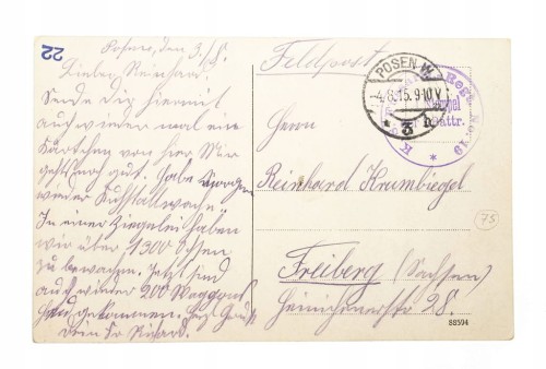 POZNAŃ - BUDYNEK DYREKCJI POCZTY, FELDPOST 1915
