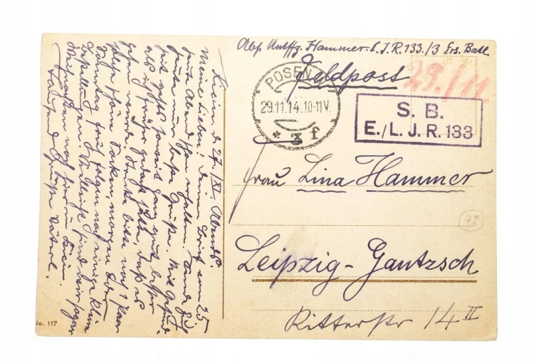 POZNAŃ - RYNEK, RATUSZ, FELDPOST 1914
