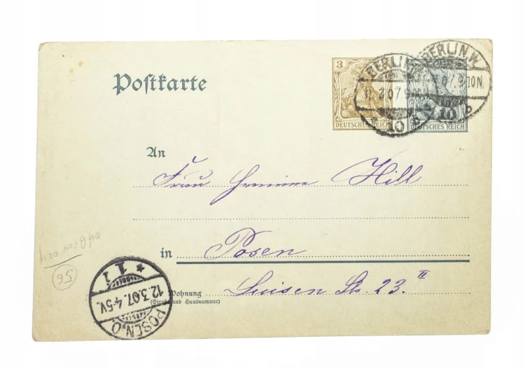 POCZTÓWKA POZNAŃ - BERLIN 1907