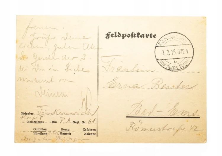 FELDPOST POZNAŃ 1915
