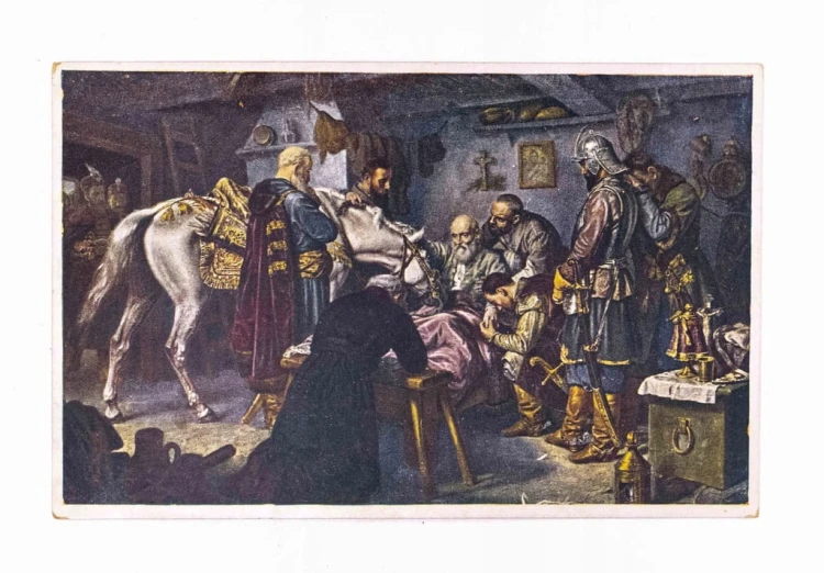 STARA POCZTÓWKA - OSTATNIE CHWILE STEFANA CZARNIECKIEGO, mal. LOFFLER II RP
