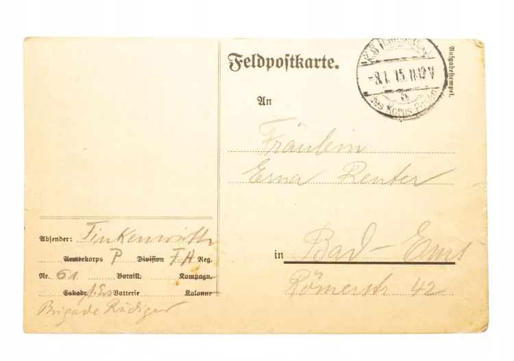 FELDPOST POZNAŃ 1915