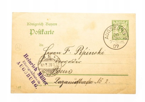 H. MULLER , BLATTGOLDFABRIK AUGSBURG - POZNAŃ 1909
