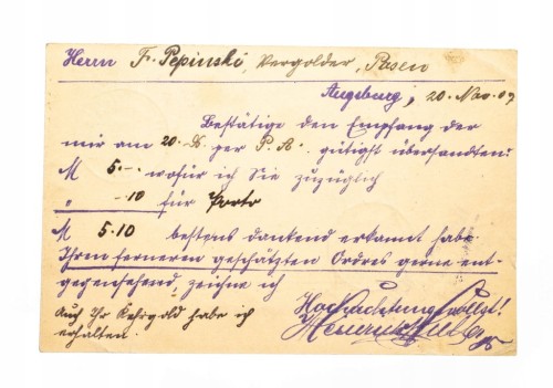 H. MULLER , BLATTGOLDFABRIK AUGSBURG - POZNAŃ 1909