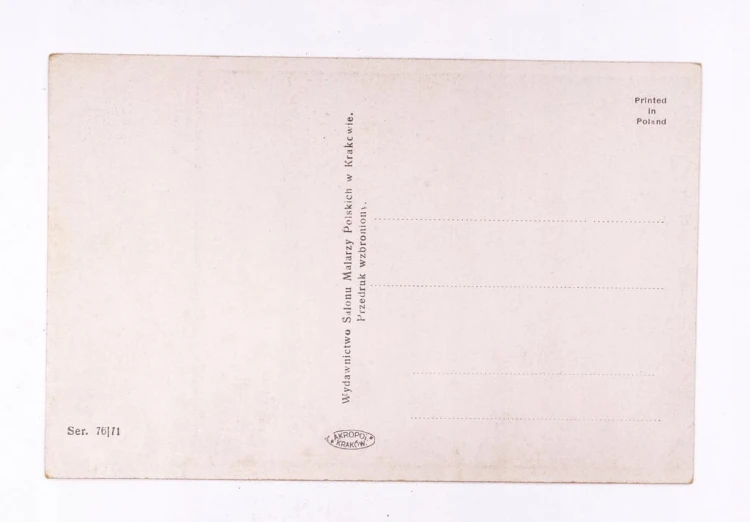 STARA POCZTÓWKA - KS. PONIATOWSKI NA GROBLI FALENCKIEJ , mal. KOSSAK II RP