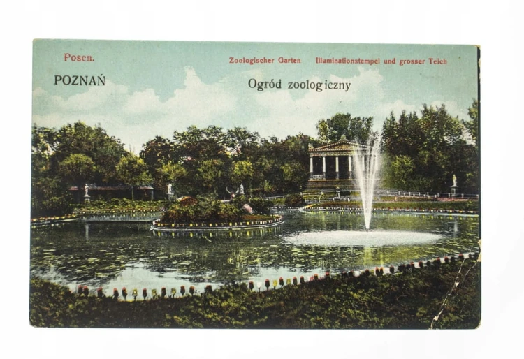 POZNAŃ - OGRÓD ZOOLOGICZNY, FONTANNA pocz. XX w.