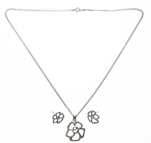 STARY SREBRNY WISIOREK + KOLCZYKI 925 KWIATEK