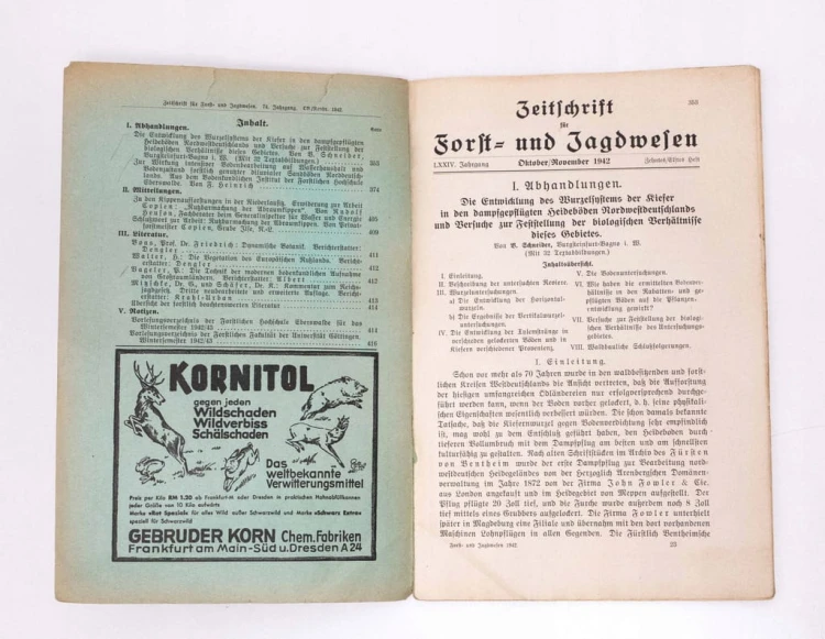 STARE CZASOPISMO NIEMIECKIE LAS I ŁOWIECTWO 1940