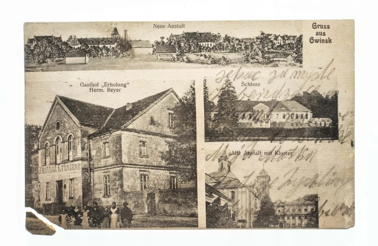 OWIŃSKA - PAŁAC, KLASZTOR, HOTEL, PANORAMA 1909