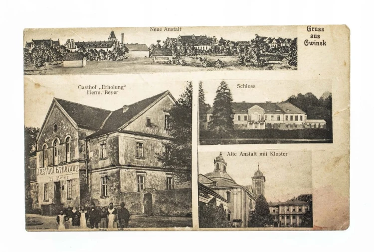 OWIŃSKA - PAŁAC, KLASZTOR, HOTEL, PANORAMA 1907