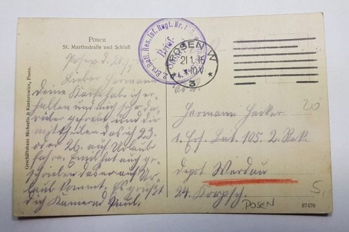 POZNAŃ Św. MARCIN ZAMEK FELDPOST 1916
