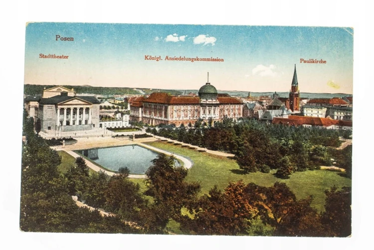 POZNAŃ - PANORAMA, TEATR, URZĄD OSIEDLEŃCZY 1917