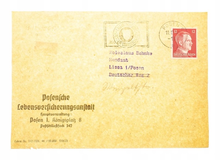 POZNAŃ - LEBENSVERSICHERUNGSANSTALT 1941
