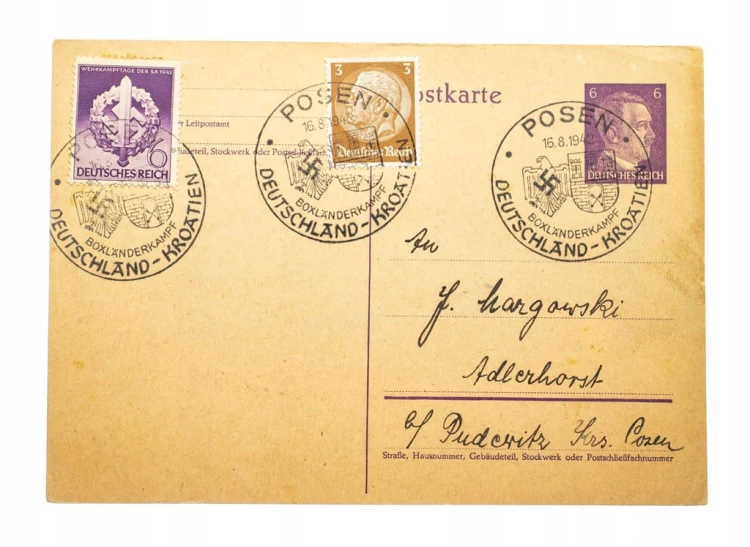 POZNAŃ - STEMPEL NIEZNANY KASOWNIK SPORTOWY 1942