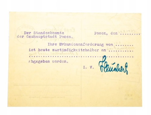 POZNAŃ - STEMPEL ERST SIEGEN DANN REISEN 1942