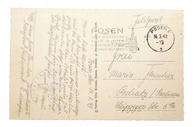 POZNAŃ - TEATR WIELKI, STEMPEL RATUSZ 1943