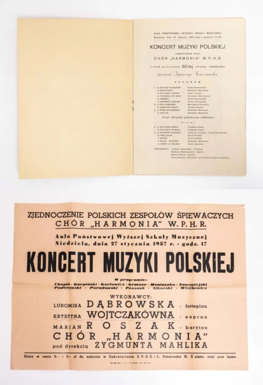 PROGRAM + PLAKAT - KONCERT MUZYKI POLSKIEJ 1957