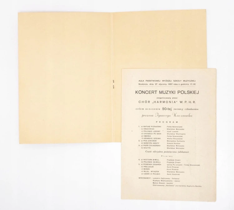 PROGRAM + PLAKAT - KONCERT MUZYKI POLSKIEJ 1957
