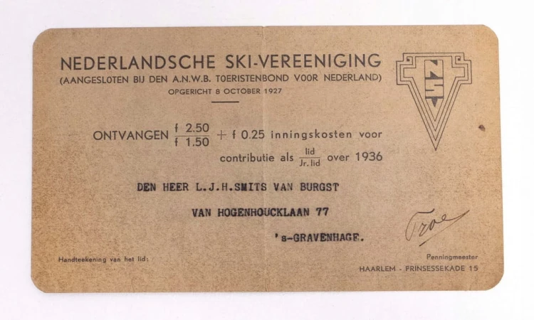 STARY DOKUMENT HOLENDERSKIE STOW. NARCIARSKIE 1936