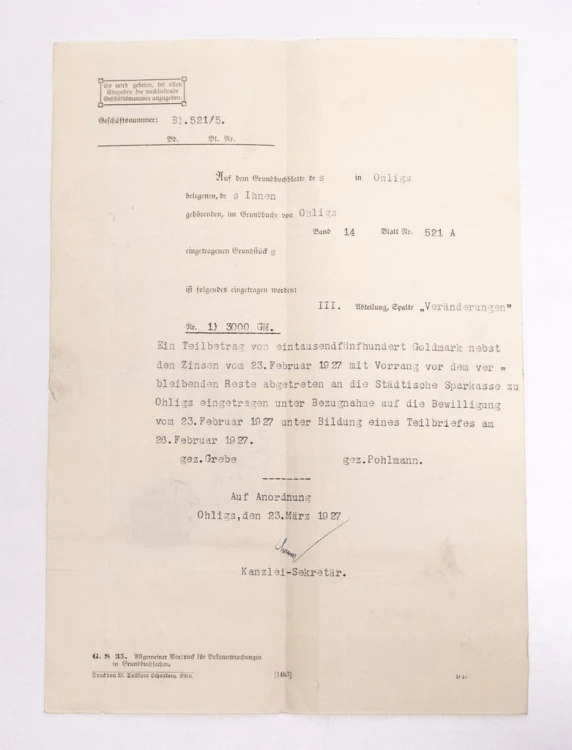 STARY DOKUMENT NIEMIECKI - UMOWA / PISMO 1927